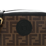 Glazed Fabric Vitello Century FF 1974 Stamp Patch Mini Camera Case Mogano Panna Black