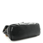 Lambskin Quilted Small Loulou Puffer Monogram Chain Satchel Black