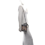 Mesh Vitello Grace F is Fendi FF 1974 Mini Mon Tresor Bucket Bag Marrone Black Ebano