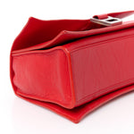 Arena Calfskin Small Crush Chain Bag Tomato Red
