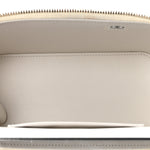 Caviar Quilted Crystal Hearts Small Vanity Case With Chain White