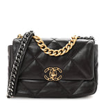 Lambskin Quilted Medium Chanel 19 Flap Dark Brown