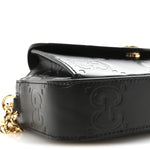 Calfskin GG Super Mini Debossed Chain Wallet Black