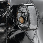 Patent Flap Waist Belt Bag Black