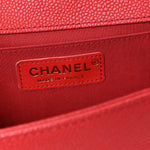 Caviar Quilted Medium Boy Flap Red