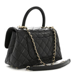 Caviar Quilted Mini Coco Handle Flap Black