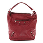 Agneau Giant 12 Silver Hardware Day Hobo Cassis