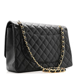 Caviar Quilted Maxi Double Flap Black