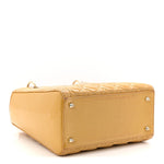 Patent Cannage Medium Lady Dior Beige