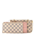 Damier Azur Pochette Felicie Chain Wallet Rose Ballerine