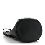 Supple Grained Calfskin Long Strap Big Bag Bucket Black
