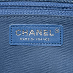 Frayed Denim Quilted Large Blue Chip Flap Blue