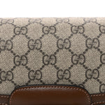GG Supreme Monogram Horsebit 1955 Shoulder Bag Beige Brown Sugar