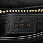 Roxy Calfskin Web Medium Blondie Top Handle Shoulder Flap Bag Black