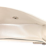 Metallic Caviar Quilted Mini Top Handle Rectangular Flap White