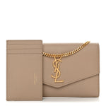Grain De Poudre Monogram Uptown Chain Wallet Dark Beige