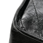 Crinkled Calfskin Matelasse Monogram Medium Niki Chain Satchel Black