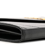 Grain De Poudre Matelasse Chevron Monogram Chain Wallet Black