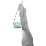 Lambskin Maxi Intrecciato Small Cassette Camera Bag Teal Washed
