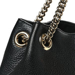 Pebbled Calfskin Medium Soho Chain Shoulder Bag Black