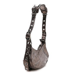 Metallic Agneau Arena Le Cagole Shoulder Bag XS Dark Bronze