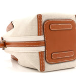 Cotton Linen Calfskin Micro Bale Bag Natural Warm Tan