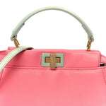 Nappa Colorblock Mini Peekaboo Iconic Satchel Rosa Fluo Oxigen Slate