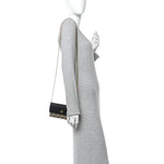 Dollar Calfskin GG Supreme Monogram Petite GG Marmont Wallet Chain Bag Black Beige Ebony