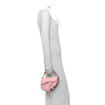 Smooth Calfskin Mini Saddle Bag Antique Pink