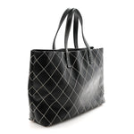 Calfskin Wild Stitch Large Tote Black