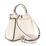 Cuoio Romano Snakeskin Selleria Mini Peekaboo Iconic Satchel White Stone