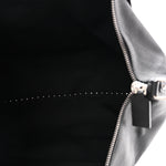 Grained Calfskin Rockstud Travel Tote Bag Black