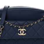 Caviar Quilted Large In & Out Camera Case Navy