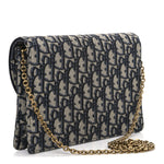Oblique Saddle Chain Pouch Blue