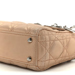 Lambskin Cannage Mini Lady Dior Powder Beige