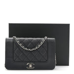 Caviar Quilted Vintage Mademoiselle Wallet On Chain WOC Black
