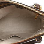 GG Supreme Monogram Azalea Calfskin Small Horsebit 1955 Top Handle Bag Beige Ebony Brown Sugar