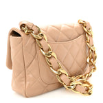Lambskin Quilted Large CC Funky Town Flap Beige