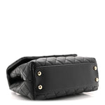 Caviar Quilted Mini Coco Handle Flap Black
