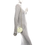 Caviar Quilted Round Handle With Care Vanity With Chain Light Green
