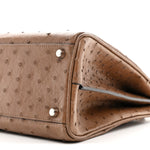 Ostrich Medium Zumi Top Handle Bag Brown