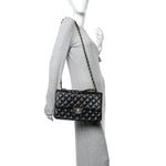 Caviar Quilted Jumbo Double Flap Black