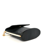 Calfskin Quilted Pearl Small About Pearls Hobo Bag Black