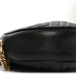Azalea Calfskin Matelasse Heart Mini GG Marmont Round Shoulder Bag Black