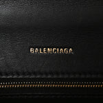 Shiny Box Calfskin Small Hourglass Top Handle Bag Black