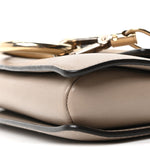 Suede Calfskin Small Faye Shoulder Bag Motty Grey