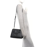 Dollar Calfskin Medium Soho Top Handle Satchel Black