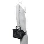 Drummed Calfskin Micro Luggage Black