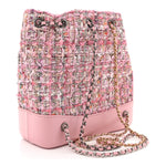 Tweed Calfskin Quilted Gabrielle Backpack Pink