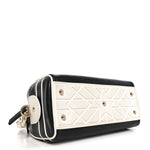 Calfskin Small Dior Vibe Zip Bowling Bag Black White